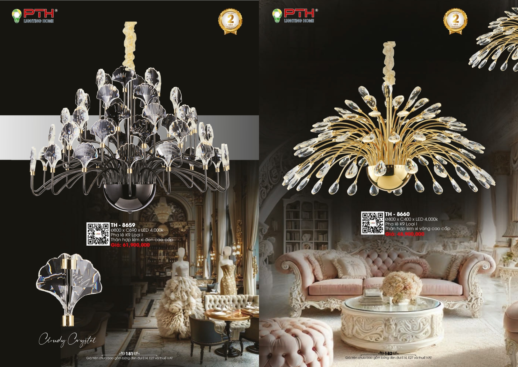 Bảng giá đèn trang trí PTH Lighting Home 2026